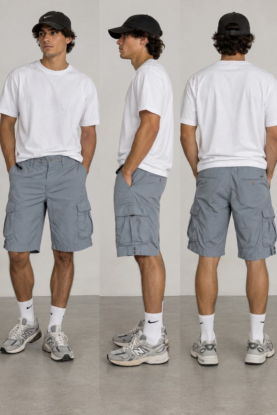 Diesel Cargo Shorts Size 30 Gray Cotton Utility Gorpcore Y2K Multi Pocket
